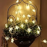 DSPKOhG LED-Lichterkette, USB, Stern-Lichterkette 6 m 40 LEDs zur Beleuchtung innen und außen für Weihnachten, Halloween, als Hochzeitsdeko, Zimmerdeko oder Gartenparty-Dek