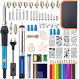 Brandmalerei Lötkolben Set, Tailiqi 89PCS Brandmalerei Brandmalkolben Set mit Einstellbare Temperatur 200-450°C und Ein/Aus-Schalte, 60W, Brennkolben für Holz, DLY Kunst, Skulptur Holzb