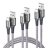 Bobeite USB-C-Kabel, 1 m, 2 m, 3 m, schnelles Aufladen, USB-Typ-C-Ladekabel für Samsung S10, S10+, S10E, Note 10, 9, 8, S9, S9+, S8, Galaxy S21, S21+, 2021, LG G5/G6, Nylon Typ C 3A Ladekab
