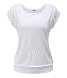 GNAWZHIQ Damen T-Shirt Rundhals Ausschnitt Casual Bluse Sommer Basic Tee Kurzarm Tunika Top