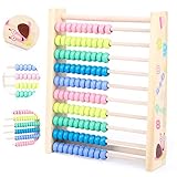 Sunshine smile Abakus,Holz Rechenschieber,Holzspielzeug Baby,Montessori Spielzeug,Mathematik mit 100 Holzperlen Kinderspielzeug Motorikspielzeug Lernspielzeug Geschenke fü