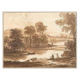 Claude Lorrain《AUE Mit Wasserstelle》Leinwand öLgemäLde Landschaft Poster GemäLdedrucke Wohnzimmer Wand Bilder Bilder Dekor 60x80cm Kein R