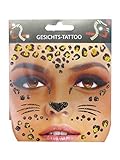 Gesichtstattoo Leopard Raubkatze Tattoo Karneval Fasching Hautaufkleber Stick