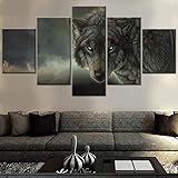 5 teilig fertig bilder wand bild Tierwolf bilder moderne wandbilder wandbild für w