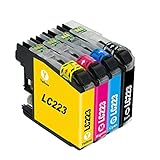 Bergsan 4 Druckerpatronen Kompatibel mit Brother LC223 für MFC-J5320DW DCP-J4120DW MFC-J480DW MFC-J5720DW MFC-J5625DW MFC-J4620DW MFC-J4420DW MFC-J880DW MFC-J4625DW DCP-J562DW MFC-J5620DW MFC-J680DW