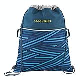 Coocazoo Sportbeutel RocketPocket „Zebra Stripe Blue“, blau, Reißverschlussfach & Kordelzug, reflektierende Elemente, Schlaufen zur Befestigung, für Jungen ab der 5. Klasse, 10 L