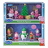 Lively Moments Set aus Peppa Pig Schlittenfahrt und Weihnachtsabend Weihnachtsset Figurenset Nicolauspack