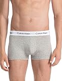 Calvin Klein Underwear Herren Hüft-Shorts 3er Pack - Cotton Stretch, Mehrfarbig (Schwarz / Weiß / Grau meliert), S
