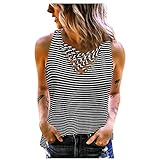 YunYoud Damen Tank Tops Sommerweste Casual Tanktop Bluse V-Ausschnitt T-Shirt Ärmellos Oberteile Sommer Tunika Blusentop ärmellose Weste Lässiges B