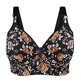 WANGTIANXUE Teenager Mädchen BH Unterwäsche Damen Floral 3/4 Vollschalen Bra Ohne Stahlring Frauen Plus Size Sport BH Push Up Bralette Weiche Bequem Mom Büstenhalter D