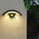 LED Wandleuchte für den Außenbereich, mit Bewegungssensor, Anthrazitgrau, 24 W, 980 lm, 3000 K, externe Lampe aus Aluminium IP54, Außenlampe für Villa Veranda, Garten, Balkon, F