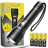 AMAFOX G10 - XENON Ultrabeam Power-LED Taschenlampe - Extrem Hell, dimmbar & mit Zoom - inkl. 4x AA B