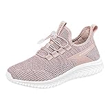 GesOes Damen Sommer Atmungsaktiv rutschfest Sportschuhe Elastischer Schuhmund Beiläufig Mode Mesh Sneaker Canvas Flache Schuhe Leicht Gym Laufschuhe Leichtgewicht Turnschuhe Freizeit Outdoor Sneak