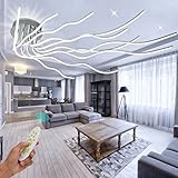 Led Deckenleuchte Dimmbar,Huichun Wohnzimmerlampe Deckenleuchte 10-Flammige Deckenlampe Led Deckenleuchte Wohnzimmer,Wohnzimmerlampe Led Lampen Deckenlampen mit Fernbedienung Modern Schlafzimmerlamp