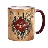 Elbenwald Harry Potter Tasse Karte des Rumtreibers Rundumdruck Keramik 320 ml beig