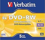 Verbatim DVD+RW 4x Speed 4,7GB  Jewel Case 5er Pack DVD-Rohling