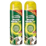 Celaflor GARDOPIA Sparpaket: 2 x 500ml Wespen-Schaum 2in1 Wespenspray mit Sofortwirkung + Gardopia Zeckenzange mit Lup