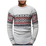 FASLOLSDP Rentier Pullover Herren Weihnachten Merry Christmas Reindeer Christmas Tree Rentier Baum Sw