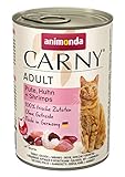 animonda Carny Adult Katzenfutter, Nassfutter für ausgewachsene Katzen, Pute, Huhn + Shrimps, 6 x 400 g