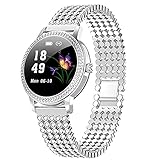 Smart Watch LW20 Damen Edelstahl Diamant besetzt Bluetooth Armband Mode Sport IP68 Wasserdicht B