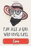 Zara: Just A Girl Who Loves Cats, Notebook Personalized Custom Name: Journal Gift for Women, Kids, Birthday Gift, Valentine's day, cats notebook, gift for w