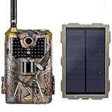 FYYYU 4G Wildkamera Fotofalle Jagdkamera, 16MP 1080P mit Handy übertragung 4G GSM GPRS Low-Glow 940nm IR-LEDs, Infrarot-Nachtsicht 20m, IP65 wasserdichte, 2,0-Zoll-Bildschirm mit Solarpanel S