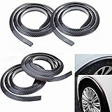 4 Stück 1,5m Auto Radlaufleisten Universal Kotflügel Radlauf Schutzleisten Kotflügelverbreiterung Rad Schutz Dekoration (Kohlefaser)