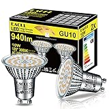 EACLL GU10 LED Warmweiss 10W 3-Stufig Dimmbar Leuchtmittel, 2er-Pack. 3000K 940 Lumen Ersetzt 75W Halogen, 3 Helligkeit mit Speicher, 3-in-1 Reflektorlampen, Flimmerfrei Strahler, Dimmen ohne D