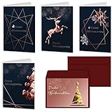 Weihnachtskarten 20er Set mit Umschlägen Urdays – Klappkarten für Weihnachtsgrüße 20 Stück – Frohe Weihnachten Modern Desig