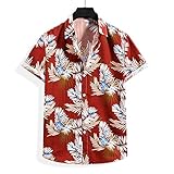 Hemd Herren Sommer Hawaii Urlaub Sandstrand Style Shirt Herren Loose Kurzarm Knopfleiste Hemd Herren Mode Lässig Surfen Tops Herren Leicht Atmungsaktiv Hemd H