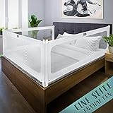 Kids Supply Bettgitter [150x80 cm]- Sicheres & höhenverstellbares Bettschutzgitter [70-90 cm]- Rausfallschutz Bett für Kinder Bett & Elternbett [eine Seite]