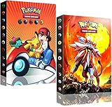 Pokemon Karten Sammelbuch Pokemon Display 2 Sätze Album Ordner Halter Heft Sammelkartenbuch Kartenhalter Ordner Sammelmappe für Karten Sammelbuch Scrapbook Sammelkartenalbum Kann 480