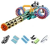 Yikeyuan 2021 Hot Soft Eva Bullet Gatling Gun Toy - Manual Automatic Soft Bullet M2 Heavy Machine Gun with 32 Times Lens and Goggles, Gatling Electric Toy Gun for Children's Birthday G