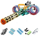 Yikeyuan 2021 Hot Soft Eva Bullet Gatling Gun Toy - Manual Automatic Soft Bullet M2 Heavy Machine Gun with 32 Times Lens and Goggles, Gatling Electric Toy Gun for Children's Birthday G