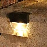 Solarlampen für Außen, Solar Stufenlicht, im Freien wasserdichte Solar Zaun Lampe für Weg, Hof, Terrasse, Treppen, Stufen und Zäune (A)
