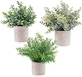 Cneng Künstliche Pflanzen 3 Stücke Pflanze Künstliche Mini im Topf Künstliche Pflanzen Gras im Topf Klein für Home Schreibtisch Küche Badezimmer Garden Dek