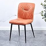 JoHUAZ Moderne Einfachheit Küchenstühle,Seitenstuhl Hohe Dichte Pu.Gepolsterter und Rutschfester Fußgut-Sessel-Sessel for die Verwendung von Küche Wohnzimmer,3 Farben (Color : Orangge)