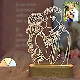 LJYTMZ Personalisierte benutzerdefinierte Foto 3D Lampe Foto Gravur benutzerdefinierte Text 3D Kristall LED Lampe Nachtlicht personalisierte Geschenk mit Ihrem eigenen Bild & Tex