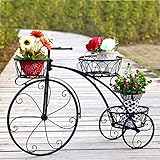 MAJOZ0 Blumenständer Metall, Kreatives Fahrrad Blumentreppe, Pflanzentreppe Pflanzregal Blumenregal für Innen-Balkon Wohzimmer Outdoor Garten Deko, 83 x 24 x 55.3