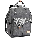 Lekebaby Baby Wickelrucksack Wickeltasche mit Wickelunterlage Multifunktional Große Kapazität Babytasche Reisetasche für Unterwegs, G