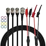 nologo Fir for P1260 3pcs / Set BNC Koaxial-Kabel Messleitungenkit BNC auf BNC & Krokodilklemmen & Test Hakenklemme Messleitung mit Farbe Ring