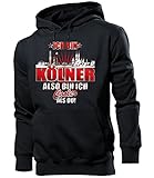 love-all-my-shirts Ich Bin Kölner Also Bin ich Cooler als du 4618 Fussball Fanhoodie Männer Herren Hoodie Pulli Kapuzen Pullover Fanartikel Schwarz XL