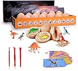 Jokooan Dino Eier 12 pcs, Dino Ei Ausgrabungsset Osterei Spielzeug für Kinder 12 Einzigartige Dinosaurier Ei Fossil Archäologie Wissenschaft STEM Spielzeug Geburtstags Jungen & M