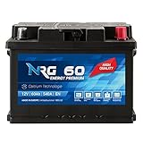 NRG Premium Autobatterie 12V 60Ah ersetzt 53AH 55AH 56AH 61AH 62AH B