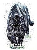 Malen nach Zahlen für Kinder Alter 9-Malen nach Zahlen Kits für Erwachsene-Malen nach Zahlen Leinwand-DIY Leinwand-Kunst-Dekoration Frameless-Black Panther-Schablonen-Diagramm (Size : 60x75cm)