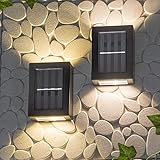 SA Products Solar-Wandleuchte Up und Down, energiesparend, wasserdicht, staubdicht, warmweiße LED-Lampen, für Garten, Terrasse, Garage, Haustür, Auffahrt, Weg, 8,6 x 7,5 x 12 cm, 2er-Pack