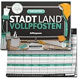 DENKRIESEN - Stadt Land VOLLPFOSTEN® - Job Edition 'Kaffeepause Kollegen | Wichtelgeschenk | Stadt Land Fluss | Spielblock