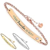 Himmelsflüsterer - Damen Gravur-Armband mit wählbarem Familien- und Freunde-Spruch | Freundschaftsarmband - Roségold - Beste Freundin der W