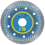 PRODIAMANT Profi Premium Diamant-Trennscheibe Feinsteinzeug F70 extra dünn 115 mm x 22,2 mm Diamanttrennscheibe für Trockenschnitt bis zu 3cm Terassenp