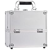 Joligrace Kosmetikkoffer Schminkkoffer Make up Koffer Nagelkoffer Beauty Case Kosmetik Box Multikoffer ,Silb
